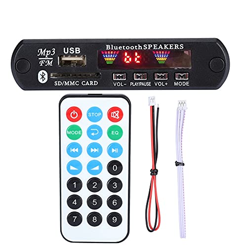 Carte Lecteur MP3 Bluetooth 5.0 Pour Voiture – Avec Ampli, Radio FM, Entrée Audio – Module 12V Compatible USB/TF
