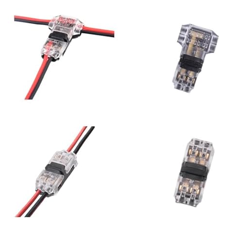 Brightfour Low Voltage Wire Connectors, 24 Pack 12v Wire Splice Connectors Combo, No Strip Solderless Electrical Connectors, Fit 24-20 AWG Wires, 12 Pack 3 Way 2 Pins and 12 Pack 2 Way 2 Pins Cover