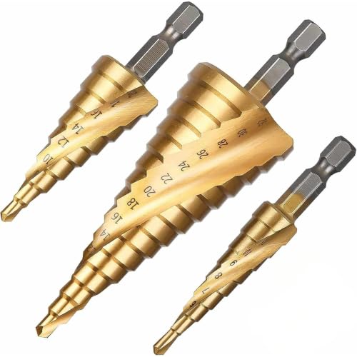 Brocas Escalonadas HSS con Titanio, 3-13, 5-13 y 6-19 mm