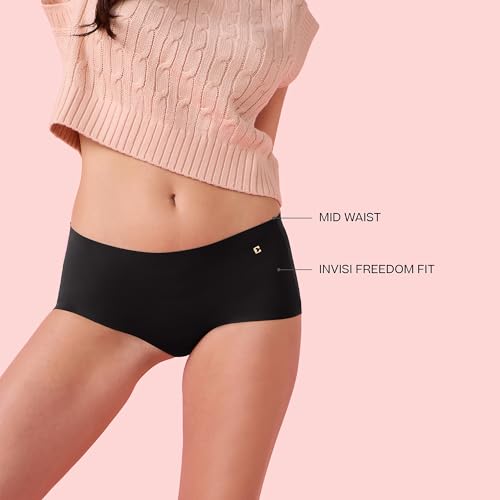 Image of Enamor Innovations Invisi, All Day Comfort, Mid Waist Boyshorts Panty for Women - No Visible Panty Lines, Breathable, Sweat Wicking, Free Cut, Full Coverage - PS40