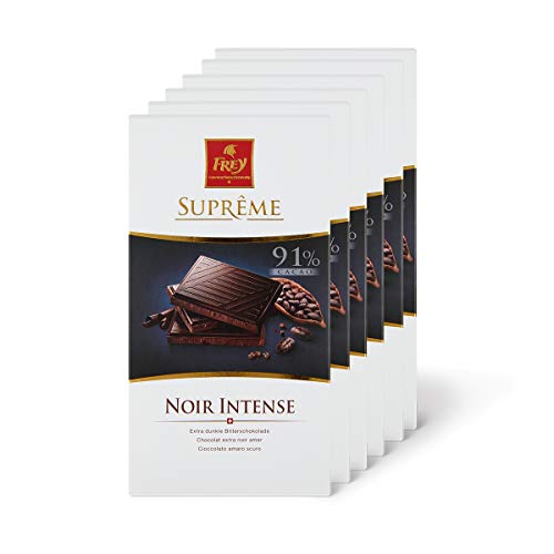 Frey 6x Suprême Noir 91% extra dunkle Bitterschokolade - Original Schweizer Schokolade - Kakao 91% mindestens…