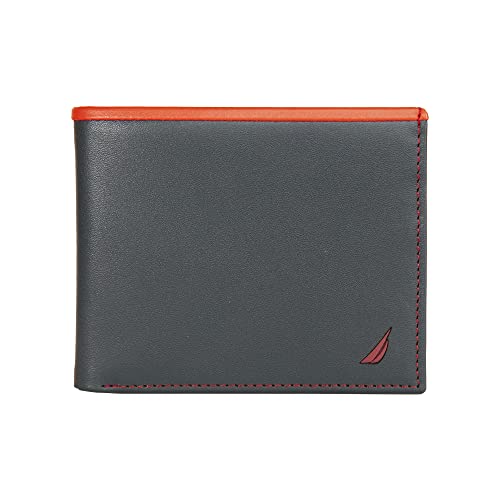 Image of Nautica Men's Bifold Leather Wallet | RFID Blocking | ID Window | Card Slots | Organization | Durable | Stylish