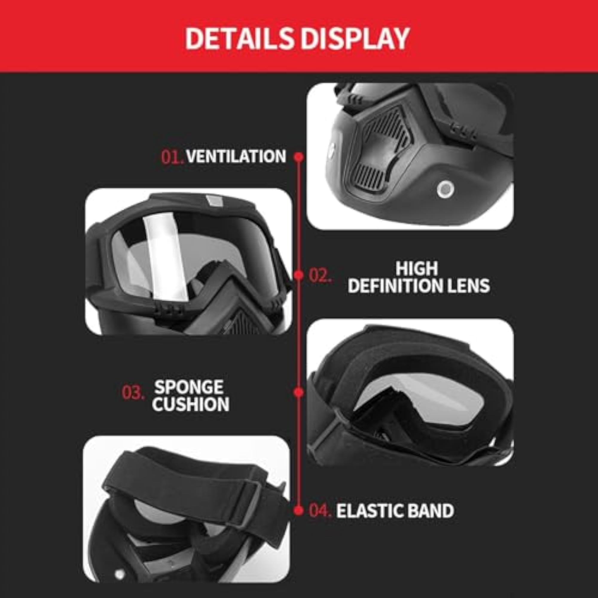 Full Face Goggle Mask, HD Clear Welding Eyewear