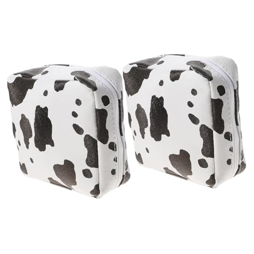 Mipcase 2 piezas Bolsa Portátil para Compresas Higiénicas Reutilizable con Diseño de Vaca Bolsa Grande para Almacenamiento Sanitario de Unidades para Mujeres y Niñas Escuela y Oficina
