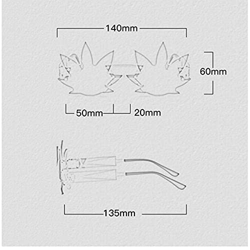 Image of Vintage Punk Sunglasses Men Women 2020 Fashion Colorful Rimless Leaf-shaped Sun Glasses