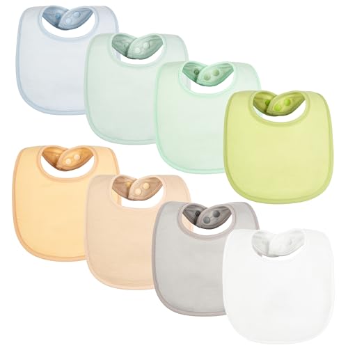 Image of Tiny Twinkle 8 Pack Baby Bibs for Drooling and Teething – Waterproof & Absorbent Bibs for Baby Girl & Boy, Machine Washable Infant Bib Set for Newborns and Toddlers (Boy Macaron 8-Pack)