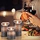 AiiBowy Led Kerzen [3er Set] Flammenlose Kerze Echtwachs Flackernde Dimmbar mit Batterie Fernbedienung Weihnachtskerzen LED Flammen 4/5/6” Tischdeko, Wohnzimmer, Weihnachten, Hochzeit, Party （Grau）