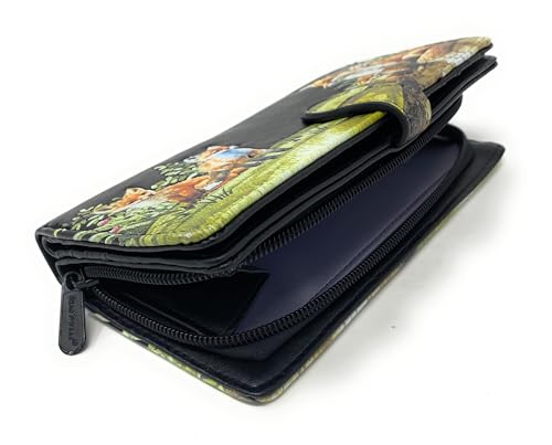 Shag Wear Fox Family Large Animal Wallet for Women and Teen Girls Vegan Faux Leather 7" Black3