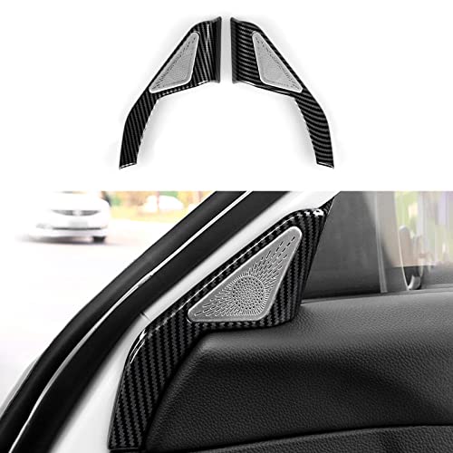 Image of Car Front Triangle Speaker Cover Decals for 2022 2023 2024 2025 2026 Honda Civic 11th Gen Accessories ABS Carbon Fiber Interior Stickers