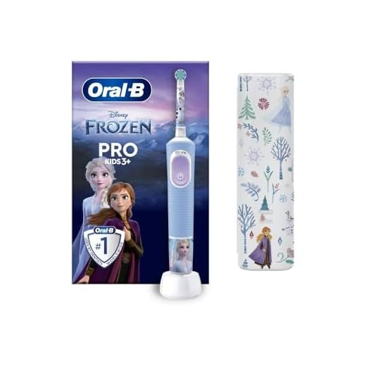 Oral-B Pro Kids Cepillo De Dientes Eléctrico, 1 Mango De Frozen, 1 Cabezal, 1 Estuche De Viaje, Diseñado Por Braun, Apto Para Niños Mayores De 3 Años