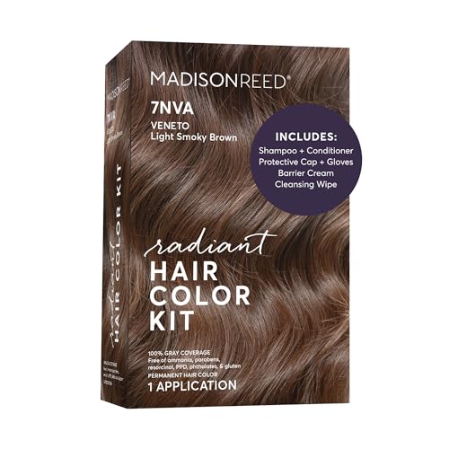 Madison Reed Radiant Hair Color Kit - 7NVA Light Cool Brown (Veneto Brown), Dimensional Gray Hair Blending Permanent Hair Dye, PPD-Free & Ammonia-Free, 1 Pack