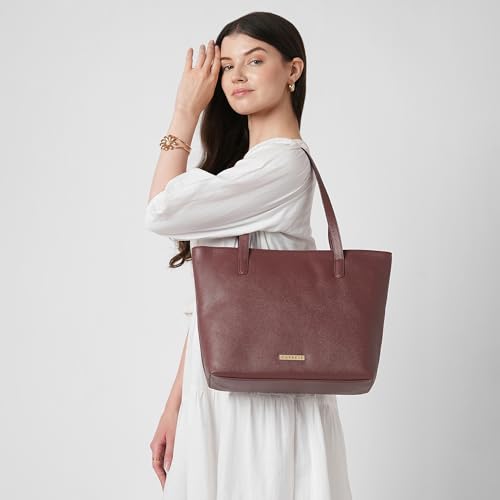 Image of Caprese Tarry 15.6 Inch Laptop Compatible Large Tote Bag for Women | Stylish, Durable, and Spacious with Multiple Compartments, Back Zipper Pocket for Work, Travel, and Everyday Use