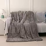 MENHIRY Sherpa 5lb Weighted Blanket for Adult, Both Sides Reversible Velvet Soft Plush Weighted Heavy Blanket for All Season Pink 36in*50in