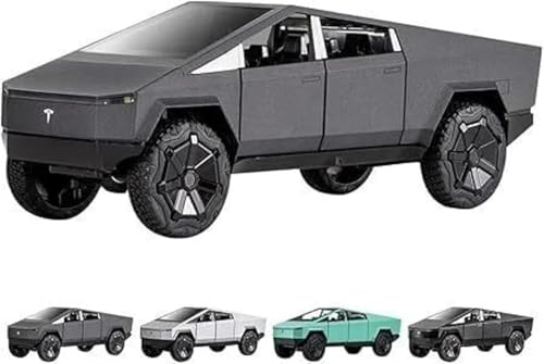 Image of Tesla Cyber Truck 1:36 Model Car Exclusive Alloy Metal Pull Back Die-cast Car Diecast Metal Toy car with Openable Doors & Light Music Best Gifts Toys Kids [Color As Per Stock]