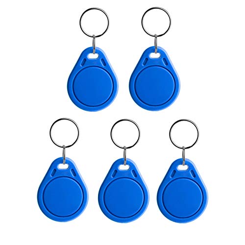 NFC Anhänger ABS DESFire EV1 Chip 2K in blau - 40 x 32 mm - u. a. für NFC Schließanlagen, 5 Stück