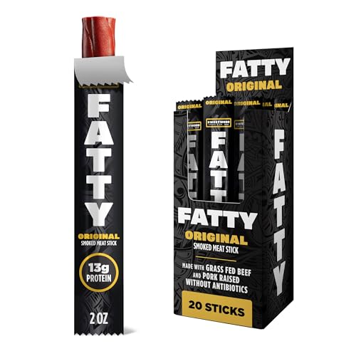 Image of FATTY Meat Jerky Sticks, Original, 2 Ounce (Pack of 120)