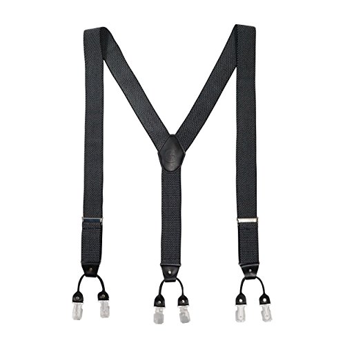 Image of The Tie Hub Pin Dots Black /White Clip On Suspenders For Men