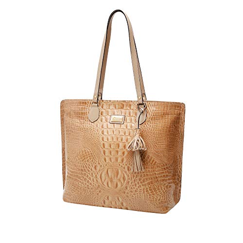 Bolsa Couro Mariart Feminina Shopper Bag Croco Alça Ombro 5200 (Bege acinzentado)