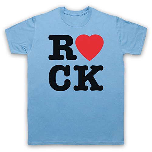 T-Shirt I Love Rock Homme Mode Rocker Slogan Imprimé Noir