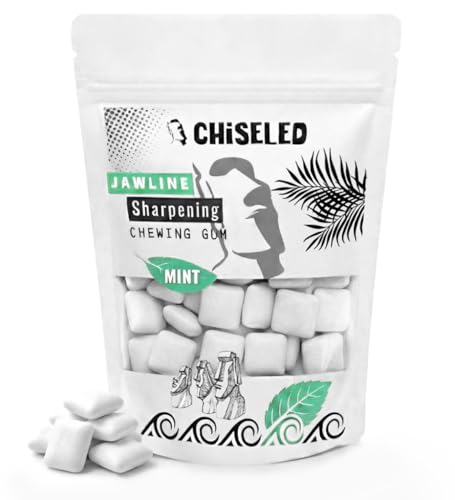 CHISELED Jaw Exerciser Chewing Gum - Mewing- Jaw Trainer for Face Mouth Jawline Chisel & Enhance - 2 Month Pack - Neck Exerciser - Jawline Exerciser - Trainer Men (UK) (2 Month Supply Mint)