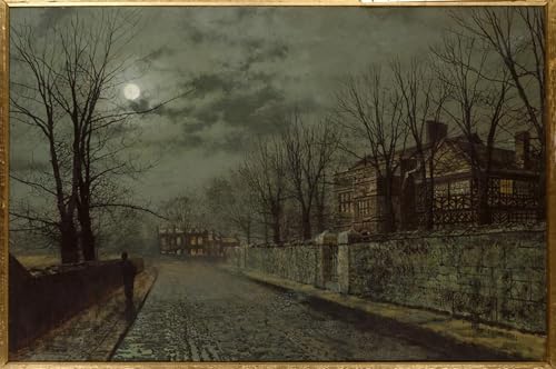 Pintura mural en lienzo vintage de un camino de Cheshire de Grimshaw para decoración de salón 60x90