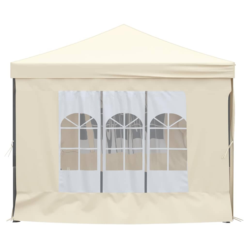 Carpa Plegable para Fiestas con Paredes Laterales Crema 3x6 m