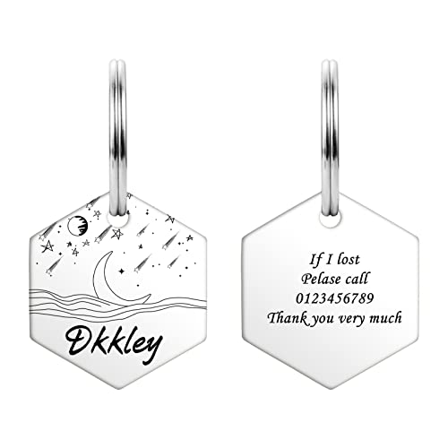 HooAMI Medaille Chien avec Gravure,Personnalisé Medaille Chien Hexagone,Gravée Prénom Adresse Numéro De Téléphone pour Chien et Chat Cover