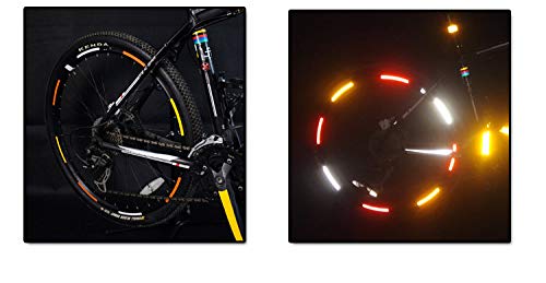 Lesovi Reflective Stickers, Reflective Decals, Waterproof Adhesive Decals, Bike Reflective Tape, Night Safety Stickers For Bicycle，Wheelchairs，Motorbike，Helmet，Stroller，Scooter (27 Pcs Bike Reflector) #TOP3