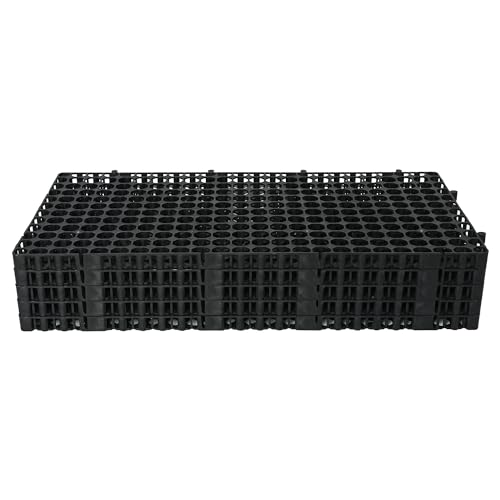 BAZODO Hi-Impact Polypropylene Drain Cell and 20mm Drainage Mat for Terrace/Kitchen Garden Outdoor, | Heavy Duty Highly Durable Polypropylene Water Drain Cells - Black, 500 x 250 x 20-10 Nos
