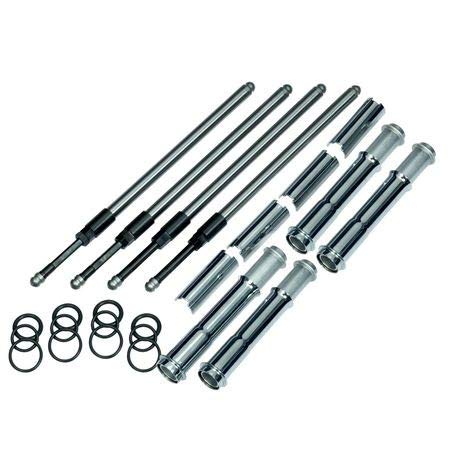 S&S Cycle 930-0123 Chrome Quickee Adjustable Pushrods with Cover Keepers