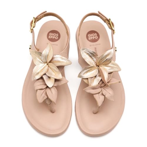 GIOSEPPO| Sandalia plana niña LINNEUS|Zapato piel| Cierre hebilla||Rosa|Talla 33