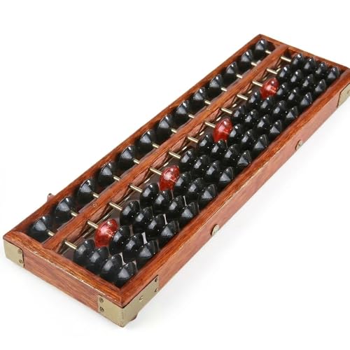 1PCS Chinese Traditional Abacus-Wooden Math Calculate Tool Calculater Pupil Arithmetic Kit(Brown)
