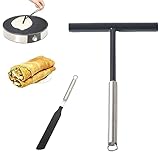 Crepes Verteiler, Crepes Wender, Crepes Zubehör, Crepe Pfanne, Crepe Verteiler, Crepes Maker Zubehör, Crepes Pfanne, Pfannkuchenwender, Edelstahl Crepes-Spachtel und Verteiler Set