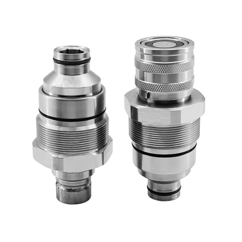 Image of Hydraulic Male Female Flat Face Quick Coupler 7246799 7246802 AT406474 AT406475 Compatible with Bobcat 753 763 773 863 864 883 A770, Compatible with Johnn Deeree 318E 319E 320E