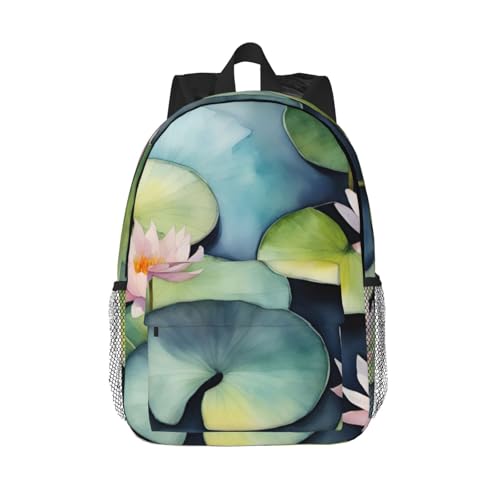 Sac à dos confortable Lily Pads pour ordinateur et voyage scolaire