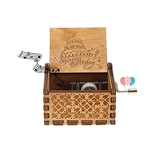 Image of UMANI Wooden Music Box Gifts for Birthday,Valentine's Day (MB-Happy Birthday 1)
