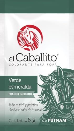 La Mejor Selección de Colorantes para Ropa , listamos los 10 mejores. 48 el Caballito, el único Colorante en Polvo para ropa color Verde esmeralda ¡Revive y cambia el color de tu prenda favorita! Sobre con 16g
