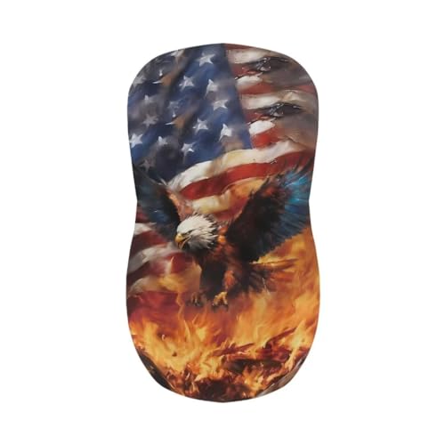 Image of Eagle American Flag Bar Stool Cover Square Swivel Barstool Chair Seat Barstool Protector Covers for Counter Height Mid Low Back Chair