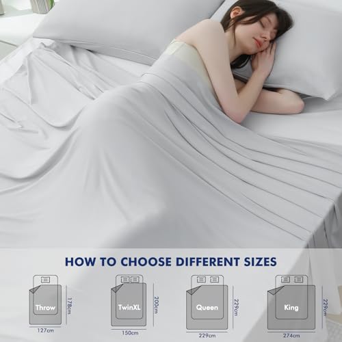 Image of Elegear Cooling Blankets for Hot Sleeper Throw, Arc-Chill 3.0 Cool Fiber with Silver Ion for Sensitive Skin, Ultra Lightweight Breathable Summer Cold Blanket for Home Bed Couch Office Camping, Gray