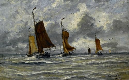 Cuadro en lienzo para paredes vacías de oficina imagen relajante del mar de Mesdag 60x90