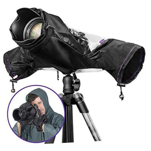 Cubierta lluvia para cámara DSLR flash protector de poliéster impermeable accesorio trípode 4
