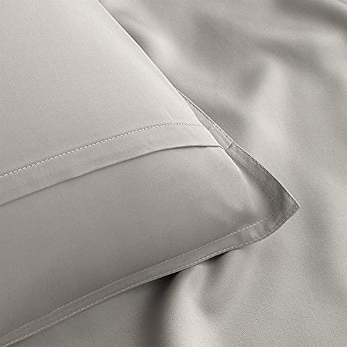 Image of Pure Bamboo Full Sheets, Genuine 100% Organic Viscose Derived from Bamboo Bed Sheet Set, Luxuriously Soft & Cooling, Double Stitching, 2 Year Quality Promise (Full, Stripes)