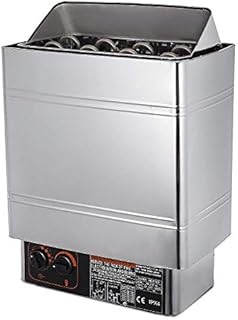 FlowerW 9kw Elektroherd Saunaofen 380-415V Saunaofen Interner Steuerung Eingebaute Sauna Elektroherd (9KW-Edelstahl)