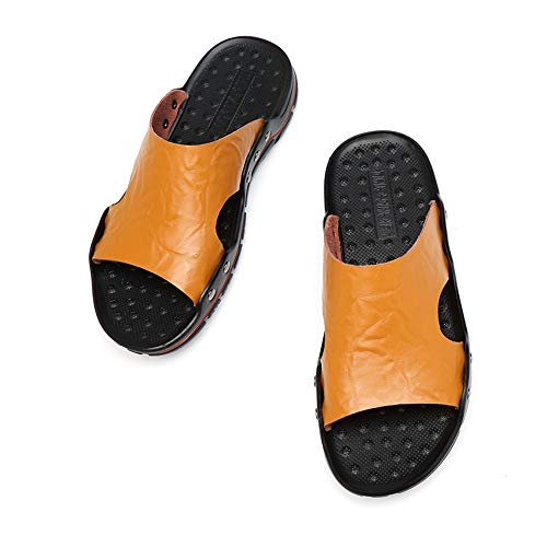 Mens Slide Sandals Fixed Strap Open Toe For Beach Faux Leather Non-slip Casual Slide Sandal4