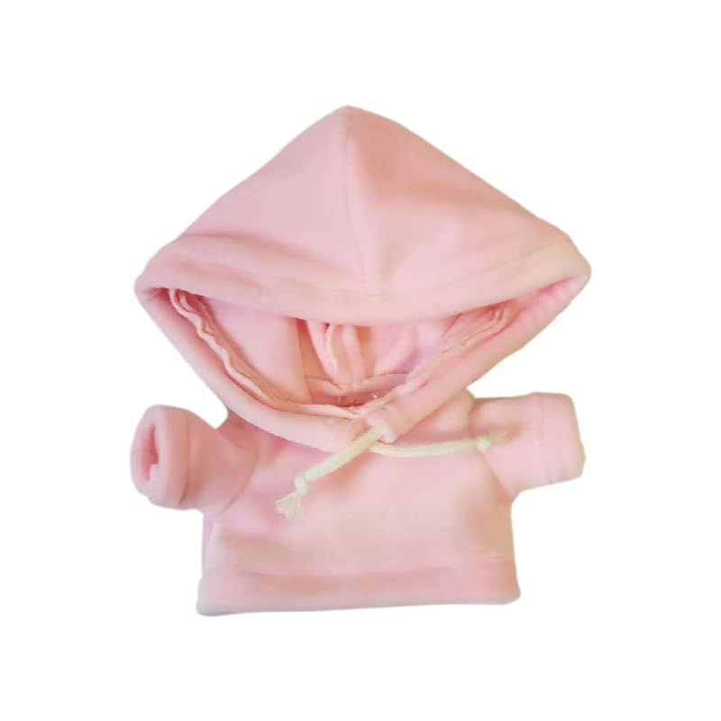 Juego de ropa de muñeca de algodón para muñecas de felpa de 20 cm, accesorios de traje 1 sudadera rosa con capucha sin muñeca