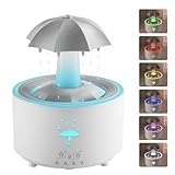 Aesthetic 2-in-1 Humidifier Oil Diffuser with 360° Rotating Raindrop & 7 LED Mood Lights,Ultrasonic Quiet Cool Mist Humidifier for up to 24 Hrs,Ideal Holiday Gifts for Home