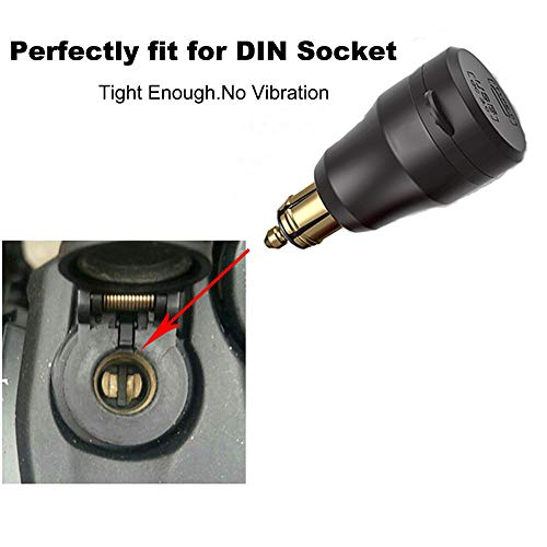Image of iMESTOU Aluminum DIN Plug 30W 5A Power Delivery Motorcycle Dual USB Charger QC 3.0 Quick Charge Power Adapter Waterproof Fits for 12V-24V BMW Ducati Triumph DIN Socket