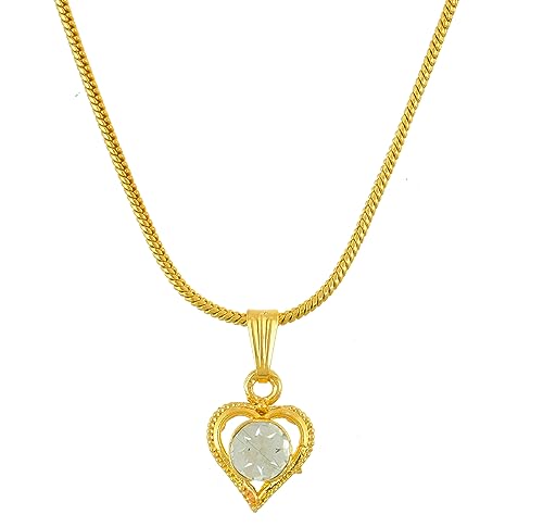 Image of Handicraft Kottage 1gm 22Ct Gold Plated chain with Pendant | latest & Stylish Celebrity Inspired Chain /Necklace /Jewellery Set /Fashion jewellery for Men, Women Boys Girls