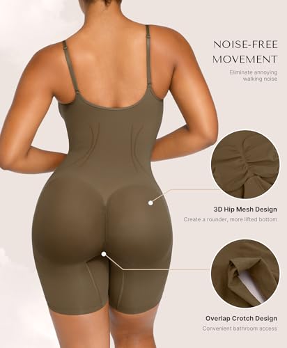 Image of SHAPELLX Shapewear Tummy Control Seamless Bodysuit Waist Trainer Mid Thigh Slim Butt Lift Body Shaper