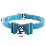Cat Collar Kitten Velvet Bow Tie Safety Elastic Bowtie Bell 6 4 Colours